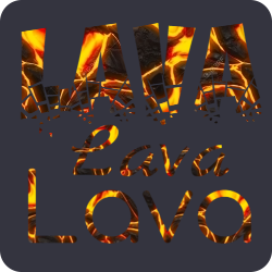 Beautiful inscription with a lava background